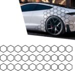 30 Grids Honeycomb Graphics Car Door Decals, Reflective PVC Car Side Body Sticker, Auto Body Modification DIY Vinyl Decal, Universal for Most Cars (Black)