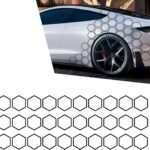 30 Grids Honeycomb Graphics Car Door Decals, Reflective PVC Car Side Body Sticker, Auto Body Modification DIY Vinyl Decal, Universal for Most Cars (Black)
