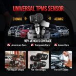Launch TPMS Sensor, 2 in 1 Dual Frequency 315Mhz & 433Mhz Universal Programmable OEM TPMS RF-Sensor, Fit for Tire Pressure Monitoring System, Unlimited Programmability Press in 1 Sensor, Metal - Image 6