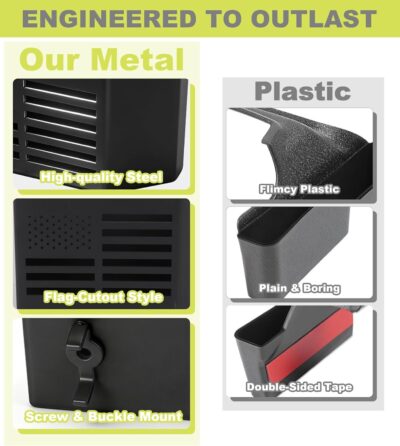 Center Console Organizer Storage Box for Jeep Wrangler JL Gladiator JT 2018-2025 2026 Accessories Gear Shift Side Tray Flag Accent, 2PCS - Image 7