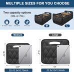 Deosk Car Trunk Organizer for SUV, Car Organizers and Storage with 6 Pocket, Car Accessories for Women/Men 50LWaterproof Polyester Trunk Organizer, Black - Image 2