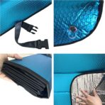 Car Sun Shade, Sun Protector,Foldable Front Window Shade-Thicken 5-Layer Bubble for Auto Windshield UV Protection and Heat Reflector 58"x 27.5" (Blue) - Image 2