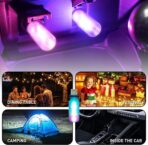 14 in 1 Modes Car USB Night Light, 7 Colors Touch Adjustment LED Ambient Lighting USB Automotive Interior Night Lamps, Mini LED Bulb for Car, Camping, Holiday Decoration, Bedroom, Party(2Pcs) - Image 5