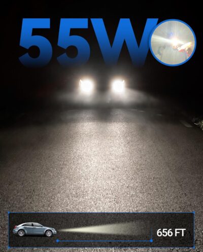 H11 Headlight Bulb H11 Halogen Bulbs No Flashing 12V 55W 5000K Xenon White, 2 Pack - Image 4