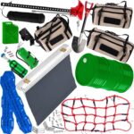 Crawler Car Decoration for 1/10 Trx4 Trx6 SCX10 Gen 7/Gen 8,Mini Luggage Net,Simulation Package,Shovel,Fuel Tanks,Recovery Board,Fire Extinguisher,Tent,Monkey Pole,Red