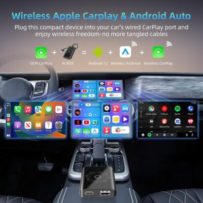 AI Box Wireless CarPlay & Auto Adapter - Plug & Play, Dual-Band WiFi, Bluetooth 5.4, 4K Video Support, Android 13.0 System, Compatible with Factory CarPlay & Android Auto （4GB RAM+32GB ROM） - Image 5