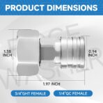 RIDGE WASHER Garden Hose to Pressure Washer Adapter, 3/4” GHT to 1/4”Stainless Steel Quick Connect, Convert Water Hoses to Power Washer Connector - Image 4