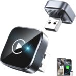 2-in-1 Wireless CarPlay Adapter 2026 Support Apple CarPlay & Android Auto, Mini Bluetooth USB A & USB C Dongle Convert Wired to Wireless Compatible with iPhone & Android