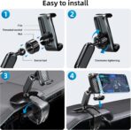Universal 360 Dashboard Cell Phone Holder, Upgrade Clip Car Phone Holder Mount for Dashboard 360 Degree Rotation Dash Board Phone Mount Fit for iPhone,Samsung,Google,Nokia, 4 to 7" Smartphones - Image 8