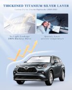 Portable Windshield Sunshade Umbrella for Toyota Highlander 2020-2025 with Carry Bag, 2 in1 Ice Crystal Durable Compact Shade Umbrella UPF50+ UV Front Window Heat Insulation Protection Outdoor Camping - Image 2