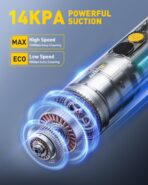 AUXITO Car Vacuum Portable Cordless 14000Pa Suction, Handheld Vacuum Blow & Suction 2 in 1, Small Vacuum Cleaner Hand Held Vacuum for Car, Home, Pet, Office, Ideal Gifts for Men & Women (Black) - Image 3