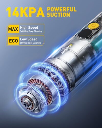 AUXITO Car Vacuum Portable Cordless 14000Pa Suction, Handheld Vacuum Blow & Suction 2 in 1, Small Vacuum Cleaner Hand Held Vacuum for Car, Home, Pet, Office, Ideal Gifts for Men & Women (Black) - Image 3