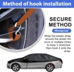Half Car Cover Top, Hail Protector Car Cover with Cotton Liner, Sunroof & Windshield Cover for Ice and Snow, All Weather Vehicle Body Cover for Sun, Rain, Dust - Image 6