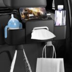 Car Back Seat Organizer with 1 Pack of 80 Tissues, Car Seat Back Tissue Box, and Storage Hook, Multi-Functional Organizer for Phone, Drinks, Handbag, Garbage Bags, Fits Most Car Models - Image 4