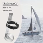 Boat Steel Fire Extinguisher Bracket,304 Stainless Steel Mounting Bracket with Adjustable Straps, Heavy Duty Fire Extinguisher Metal Bracket (Excluding fire extinguishers) (Silver) - Image 2