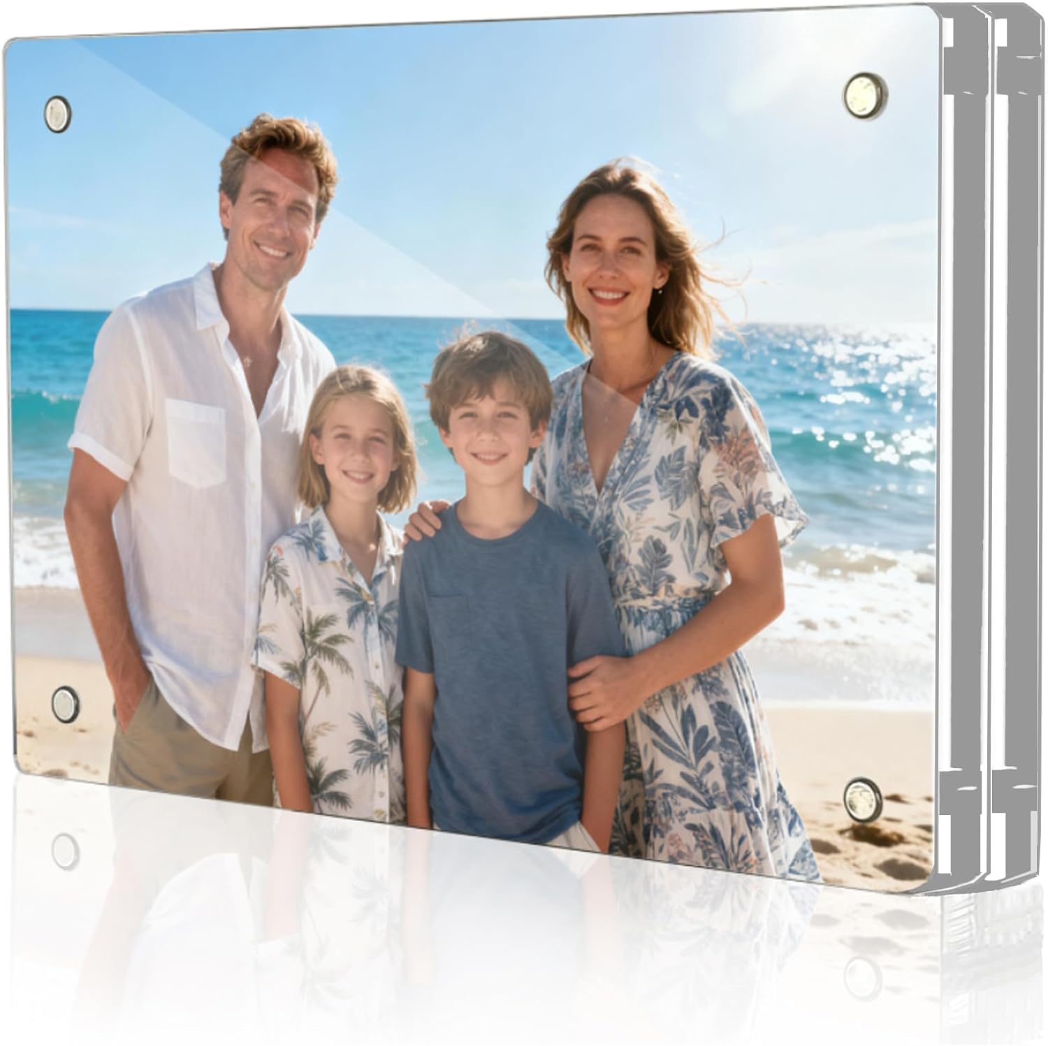 710SWDA8qqL._AC_SL1500_.jpg 4x6 Acrylic Picture Frame Double Sided Clear Magnetic Photo Frames Free Standing Desktop Display - Image 1