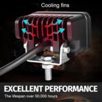 LED Pods Amber, 2Pcs 40W 3 Inch Driving Light Yellow Off Road Light LED Bumper Lights Super Bright LED Work Light Cube Waterproof Combo Fog Light for Truck ATV UTV SUV Motorcycle Boat - Image 4