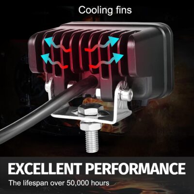 LED Pods Amber, 2Pcs 40W 3 Inch Driving Light Yellow Off Road Light LED Bumper Lights Super Bright LED Work Light Cube Waterproof Combo Fog Light for Truck ATV UTV SUV Motorcycle Boat - Image 4