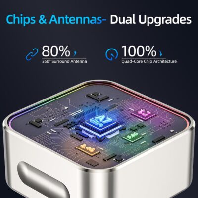 Wireless Apple CarPlay Adapter, 5.8G Quad-Core Chip No Latency, Aerospace Silicone Cooling, Zn-Alloy & Diamond Panel, Plug & Play Wired to Wireless CarPlay Adapter - Image 4