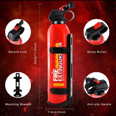 2 Pack Fire Extinguisher for Home with Mount - Upgraded 8-in-1 Portable Fire Extinguisher for Car Vehicle Boat House Kitchen, Water-Based Fire Extinguisher for A, B, C, K Fires - Image 2