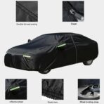 Car Cover for Sedan, Car Cover Waterproof All Weather for Automobiles, Outdoor Heavy Duty Full Car Covers Windproof Universal Fit for Sedan 180-185 inch - Image 2