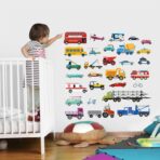 decalmile Cars Wall Stickers Transports Kids Room Wall Decor Peel and Stick Wall Decals for Boys Children's Room Nursery Bedroom Classroom - Image 4