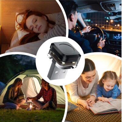 4PCS LED USB Car Ambient Light, Portable Mini Atmosphere Lamp, Universal Car Interior Accessory, Plug-in Interface Trunk Kit, with Multicolor Glow Effect, for All Auto Cabin Bedroom Night Use - Image 6