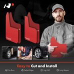 A-Premium Universal Mud Flaps, 4 Pack Splash Guards for Truck Car Pickup SUV, Front & Rear Upgraded Mud Guards Includes Mounting Hardware, Drilling Required, Red - Image 6