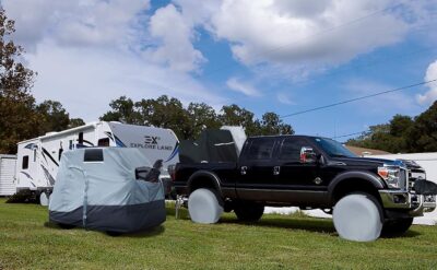 Explore Land Tire Covers 4 Pack - Tough Wheel Protector for Truck, SUV, Trailer, Camper, RV Universal Fits Tire Diameters 26-28.75 inches, Charcoal - Image 7