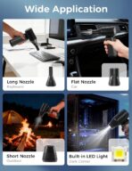 Compressed Air Duster-180000RPM Electric Air Duster Rechargeable Brushless Motor, Stepless Speed/3-Gear Adjustable Mini Blower Cordless with LED Light, Dust Blower for Computer, House, Outdoor, Car - Image 5