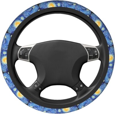 Starry Night Steering Wheel Cover, Non Slip Durable Auto Car Accessories Universal 15 Inch - Image 3