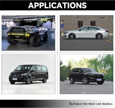 QUICTO Car Window Sun Shades, Universal Interior Accessories - Double-Sided Black (4pcs) - Image 6