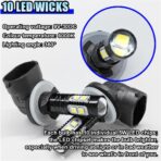 2PCS Bright 50W 881 LED Fog Light Bulbs, High-Power 6000K 881, 889, 862, 886, 894, 896, 898 LED DRL Daytime Running Lights, Xenon Cool White Headlight Bulbs Replacement for Car, Truck (White) - Image 6