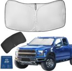 for Ford F150 F-150 F250 F350 F450 2015-2020 Sun Shade Sunshade Windshield Cover - 4 Layers Front Window Shade 250T Foldable Shade Custom Sun Visor Blocks UV Rays Truck Accessories