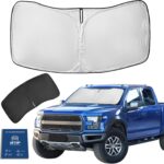 for Ford F150 F-150 F250 F350 F450 2015-2020 Sun Shade Sunshade Windshield Cover - 4 Layers Front Window Shade 250T Foldable Shade Custom Sun Visor Blocks UV Rays Truck Accessories