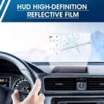 4 Pcs HUD Reflective Windshield Film, 4.7" x 3.5" Universal Head Up Display Reflective Windscreen Projection Film Car, Clear Electrostatic Film Apply to 3-5 inch HUD & GPS Speedometer Devices - Image 4