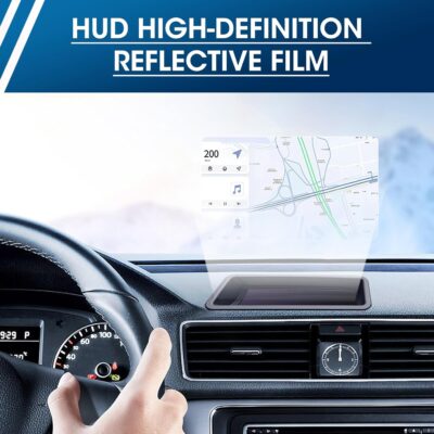 4 Pcs HUD Reflective Windshield Film, 4.7" x 3.5" Universal Head Up Display Reflective Windscreen Projection Film Car, Clear Electrostatic Film Apply to 3-5 inch HUD & GPS Speedometer Devices - Image 4