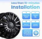 Alpena Austin Vehicle Wheel Covers, Premium European-Made Rim Covers with 3-Step Retention System, Durable Hub Caps Fits Most Steel Wheels, Set of 4, 15 Inch, Black - Image 3