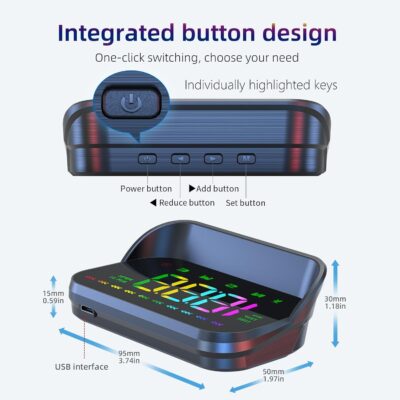 Heads Up Display for Cars, Color GPS Speedometer M23, HUD Display Car Windshield with Speed MPH, Compass Direction, Overspeed Alarm,Adaptive sensing light, USB Cable Plug & Play - Image 8