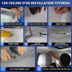 Split 4 Colors 12W Car Starlight Headliner Slim Kit 860pcs*0.02in*9.8ft with APP&RF Remote,RGBW Fiber Optic Starlight Kit,4 Port Engine Sound Activated Star Lights for Ceiling Car Roof/Home Decor - Image 8