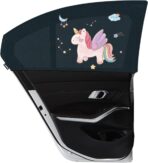 Car Window Shades for Baby, 2 Pack Car Sun Shades with UV Protection, Universal Fit Stretchable Side Window Sunscreen Sun Shades with Unicorn Motifs, Rear Window Shades for Kids