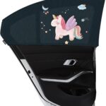 Car Window Shades for Baby, 2 Pack Car Sun Shades with UV Protection, Universal Fit Stretchable Side Window Sunscreen Sun Shades with Unicorn Motifs, Rear Window Shades for Kids