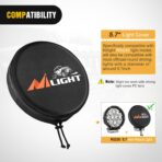Nilight 5.75 Inch Round Offroad Driving Pod Light Cover, 6 In Diameter Black Leather Protective Cover for Auxiliary Ditch Fog Bumper Headlight on Jeep Truck SUV ATV UTV Tractor - Image 3
