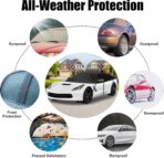 Black Half Car Cover Compatible with 1997-2025 Corvette, Protector Car Body Covers for Windproof Dustproof UV Resistant Protect Your Windshield and Roof - Image 8