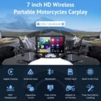 W722 for Motorcycle CarPlay & Android Auto,7" Waterproof Smart GPS Navigation System Screen,Car Play Moto with Light Sensor,Dual Bluetooth,Siri/G-Assist,EQ,USB/Hardwired Power Supply - Image 2