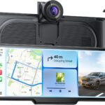 9.26" Portable CarPlay Screen for Apple Carplay & Android Auto with 4K Dash Cam & HD Backup Camera, Wireless Car Play with Strongest Bluetooth 5.2, OTA Updates, Voice Control, GPS Navigation