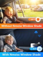 Car Window Shades for Baby[Ice Crystal Cooling Layer](2 Pack) UV-Blocker Cling Sun Shade 99% UV Protection Fit SUV/Sedan/Minivan | Roll Windows Down, Privacy Safe Medium - Image 2