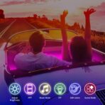 Interior LED Strip Light - 48 LED DIY 16 Million Colors, Microphone App Control, Smart Phone Music Sync RGB Under Dash Waterproof Lighting Kit with Car Charger, USB DC 12V - Image 2