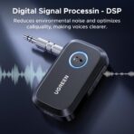 UGREEN Bluetooth 5.4 Car Adapter, Hands-Free Call & Noise Cancelling AUX to Bluetooth Adapter for Car, 3.5mm Audio Blue-Tooth Receiver for Cars Stereo Home Speaker - 15H Battery Life - Image 3