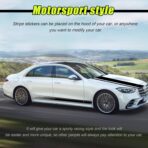 5 PCS Car Hood Stripe Sticker, Vinyl Modified Rearview Mirror Decals, Racing Sports Auto Body Side Sticker Decoration, Universal Exterior Stickers for Skirt Roof Bumper (Small, Black) - Image 5